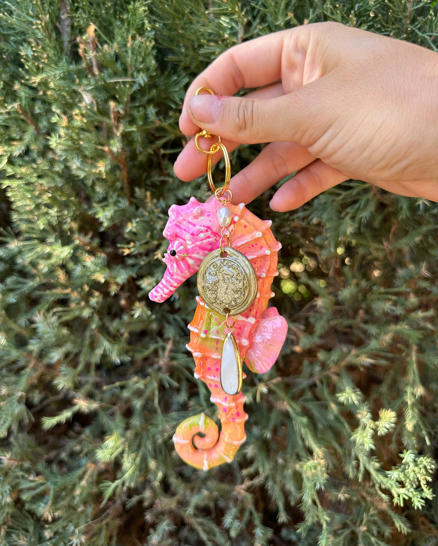 Sea horse bag charm